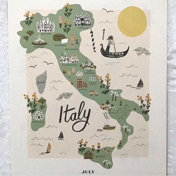 Anthropologie Rifle Paper Co. 12 Art Prints 2022 World Traveler Calendar NEW - Picture 2 of 7